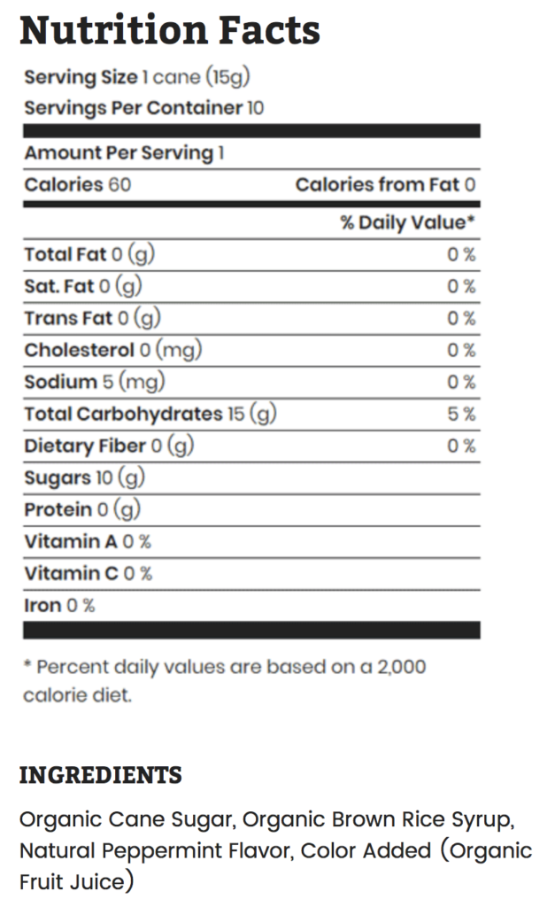 Candy Cane Nutrition Facts Besto Blog